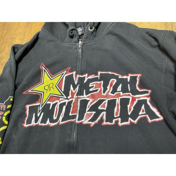 Y2K Metal Mulisha Rockstar Energy Drink Black Hoodie Size XL - Picture 4 of 14